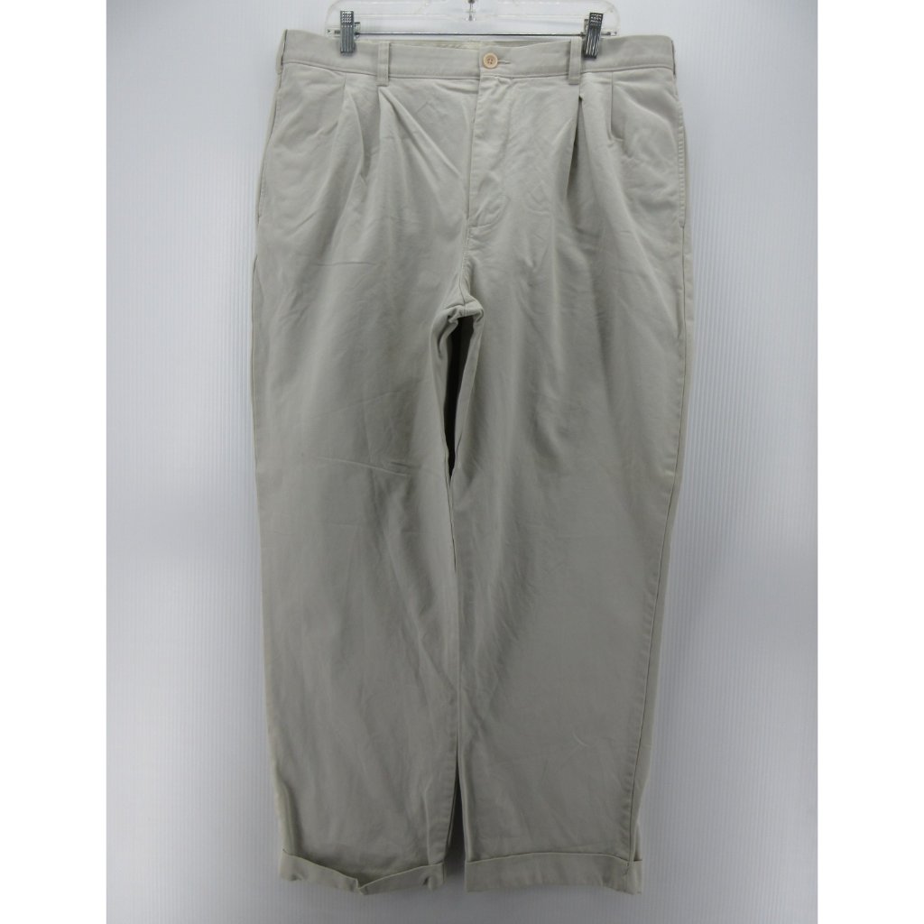 Vintage J Crew Pants 38 Chino Baggy Trousers Pleated Cuffed Y2k 38x31*